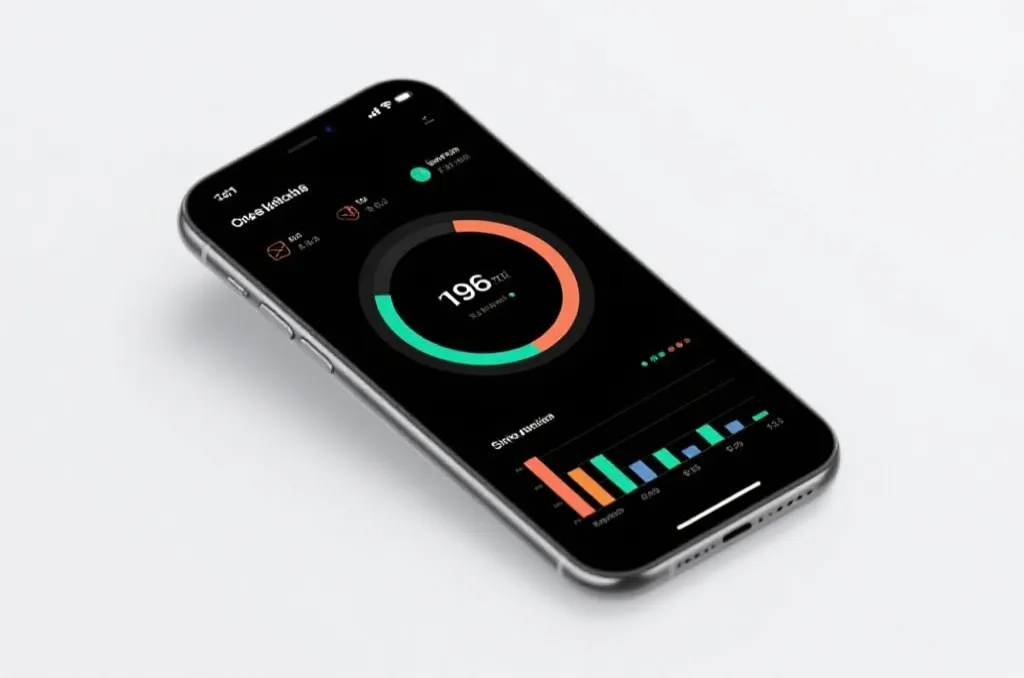 A modern smartphone displaying a clean sports interface with charts and statistics